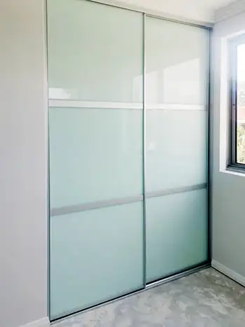 White Back Glass Sliding Doors