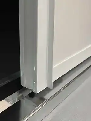 White Framed Vinyl Sliding Wardrobe Door